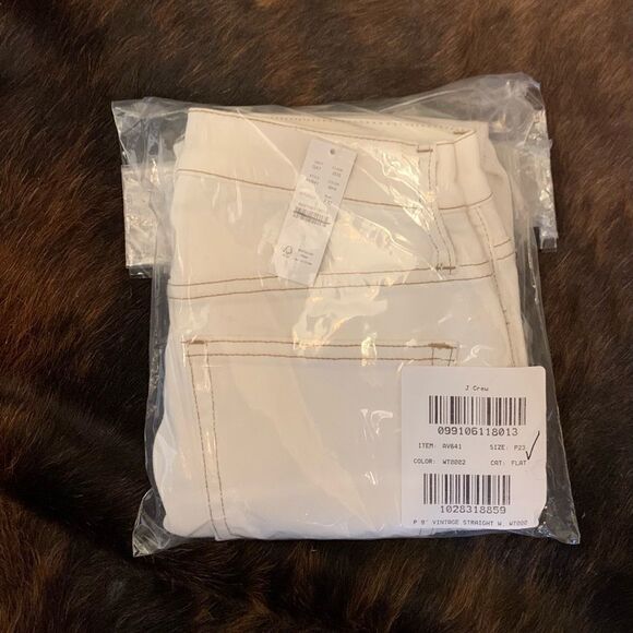 J.Crew 9" vintage straight jean white gold stitch* - Picture 6 of 6